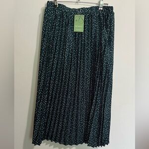 Long Flowy Midi High Elastic Waisted Printed Pleated A Line Skirt